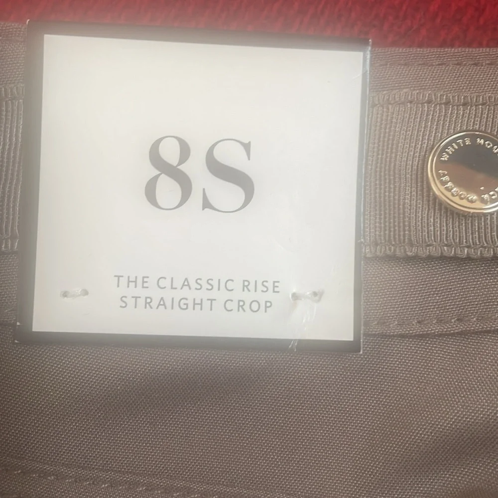 White House Black Market Taupe Straight Crop Pants - Picture 2 of 3